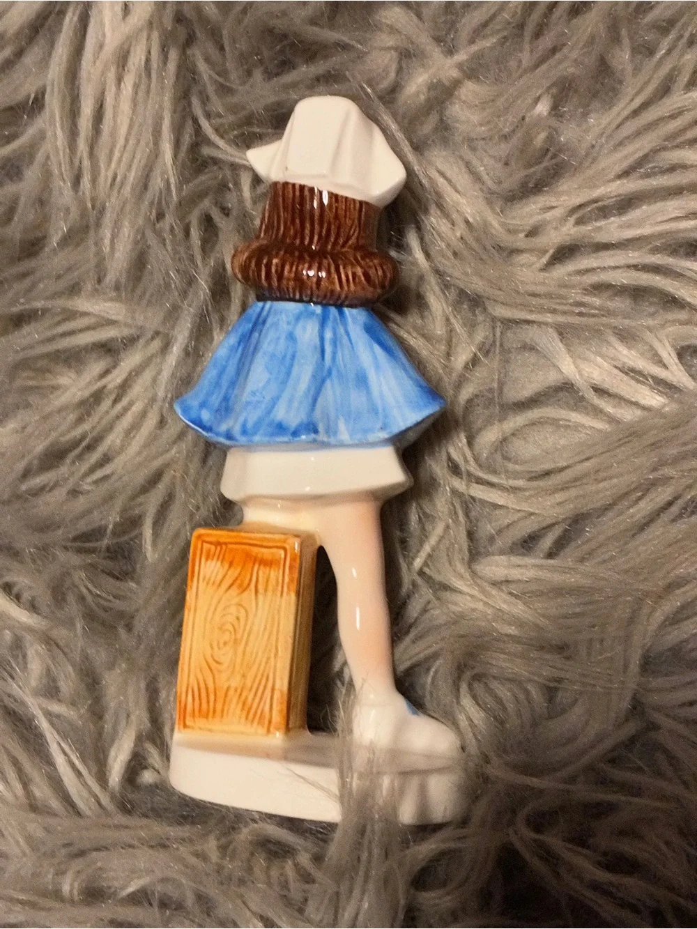 Lefton Ceramic Nurse Figurine in White, Blue, Pink and Gold